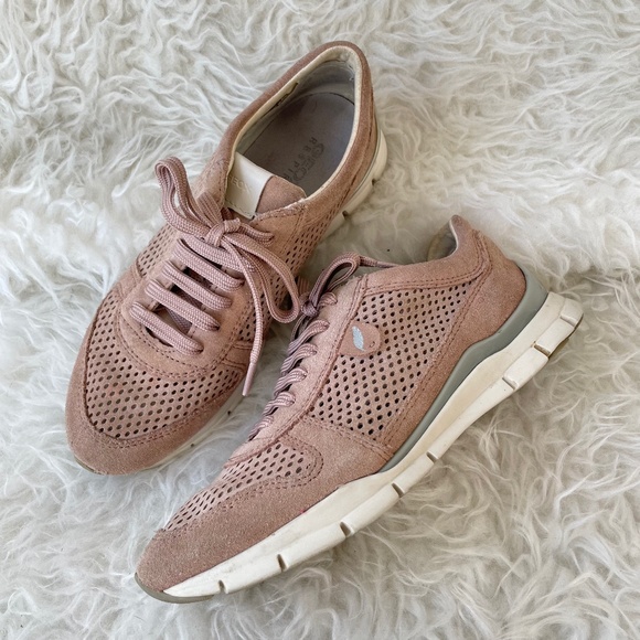 Geox "Suike" Suede Perforated Sneaker Dusty Blush Pink 37 - Picture 1 of 9